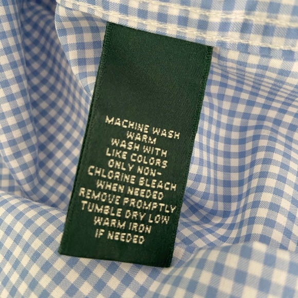 womens ralph lauren classic preppy light blue and white checked blouse size s - Picture 7 of 7